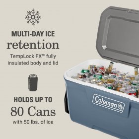 Coleman 316 Series 100QT Hard Chest Wheeled Cooler, Lakeside Blue