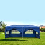 Ktaxon 10'X20' Pop up Tent Beach Canopy W/ Carry Bag with 6 Sidewalls Blue