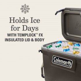 Coleman Convoy Series 65-Quart Hard Cooler with Wheels, up to 48 Cans, Brown Walnut Color