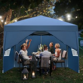 Ktaxon 10'x10' Pop Up Gazebo Canopy Wedding Party Tent Blue-4