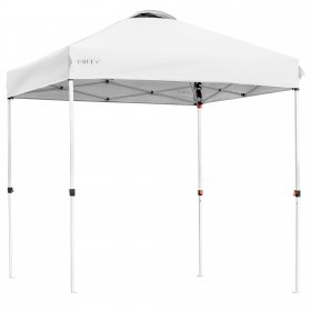 Costway 6x6 FT Pop Up Canopy Tent Camping Sun Shelter W/ Roller Bag White