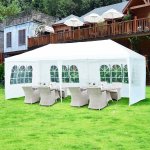 Costway 10'x20' Canopy Tent For Wedding Party Tent 6 Sidewalls W/Carry Bag