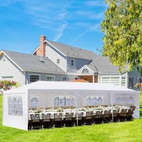 Ktaxon 10'x30' Canopy install Wedding Party Tent with 5 Removable Sidewall Outdoor