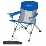 KingCamp Mesh Oversized Outdoor Camping Chair with Cupholder, Blue/Grey
