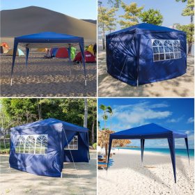 Ktaxon 10'x10' Pop Up Tent Folding Gazebo Beach Canopy W/4 Carry Bag