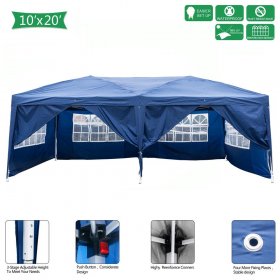 Ktaxon 10' x 20' Pop up Canopy Gazebo Cover Wedding Party Tent Blue
