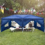 Ktaxon 10'x20' Pop Up Wedding Party Tent Blue Folding Canopy W/6 Carry Bag