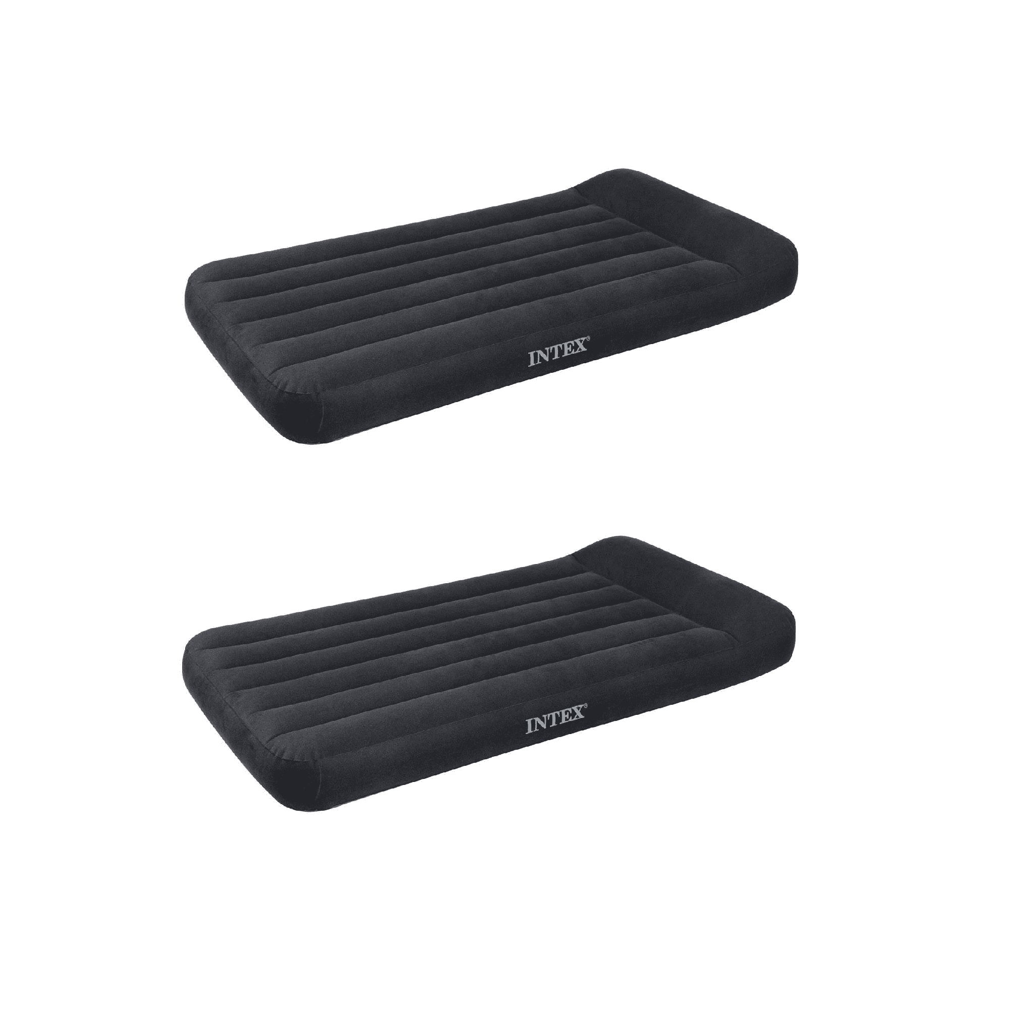 Intex Pillow Rest Classic Blue Standard Airbed w/ Built In Pump, Twin (2 Pack)