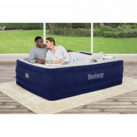 Bestway Tritech 24" Air Mattress Antimicrobial Coating with Built-in AC Pump, Queen
