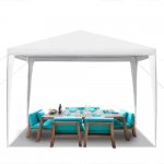 Ktaxon Wedding Canopy Party Tent without Sidewalls for Camping Outside Party BBQ 10x10ft White 18.11 in