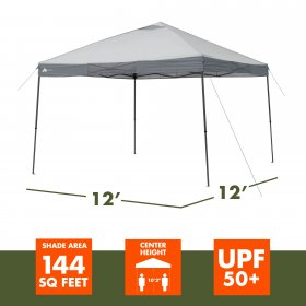 Ozark Trail 12' x 12' Instant Straight Leg Canopy for Camping Gray