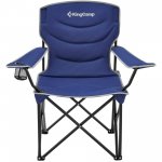 KingCamp Folding Camping Chairs High Back Oversized Padded Arm Chair Outdoor Lawn Chairs for Adults Blue