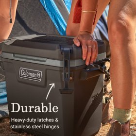 Coleman Convoy Series, 28 Quart, Portable Hard Cooler, Brown Walnut Color, High Performance Ice Chest