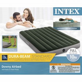 Intex Dura-Beam Standard Series Downy Airbed with Built-In Foot Pump, Full Size