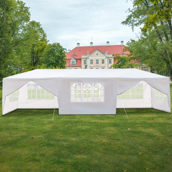 Ktaxon 10\'x30\' Canopy Party Wedding Tent Event Tent Outdoor Gazebo White 8 Sidewalls