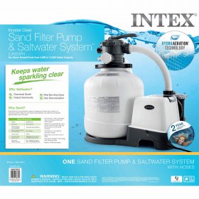 Intex 2,150 GPH 16" Krystal Clear Saltwater System and Sand Filter Pump