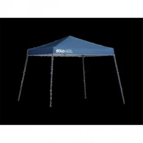 Quik Shade 164184DS SOLO64 10 x 10 ft. Slant Leg Canopy, Midnight Blue Cover Gray Frame