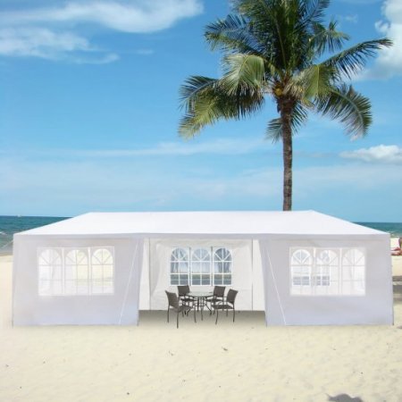 Ktaxon 10'x30' Outdoor Gazebo Canopy Wedding Party 118 in. Tent 7 White Sidewalls