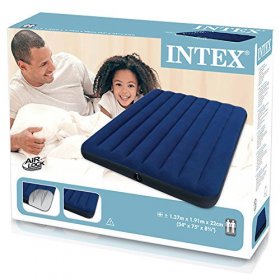 Intex Downy Folding Air Mattress, with Built-in Pump, Full