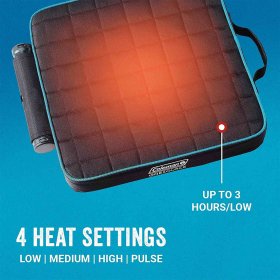 Coleman OneSource Outdoor Heated Camping Chair Pad with Rechargable Battery, Black