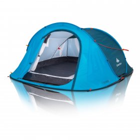 Decathlon Quechua, 3 Person 2 Second Pop Up Camping Tent, with Waterproof Technology, Double Wall Technology, Blue