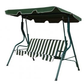 3 Seats Patio Canopy Swing-Green