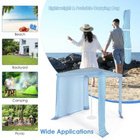 6.6 x 6.6 Feet Foldable and Easy-Setup Beach Canopy With Carry Bag-Blue