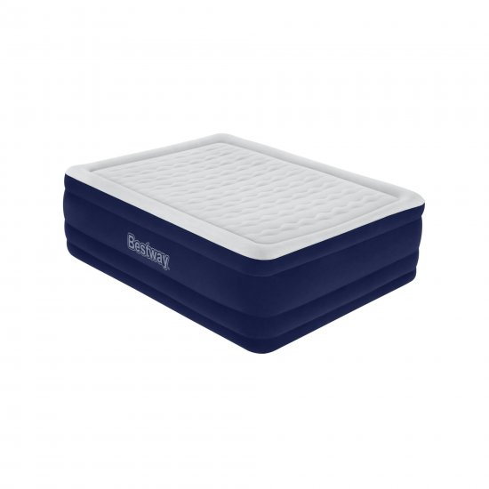 Bestway Tritech 24\" Air Mattress Antimicrobial Coating with Built-in AC Pump, Queen