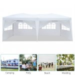 Ktaxon 10x20 Pop up Wedding Party Tent Folding Canopy 6 Wallsides White