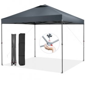 10 x 10 Feet Foldable Outdoor Instant Pop-up Canopy with Carry Bag-Gray