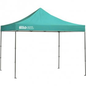 Quik Shade 167537DS SOLO100 10 x 10 ft. Straight Leg Canopy, Turquiose Cover Gray Frame