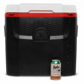 Igloo 52 qt. Hard Sided Ice Chest Cooler, Black and Red