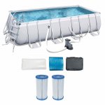 Bestway 18ft x 108in Above Ground Pool Set w/Ladder, Pump & Cartridges (2 Pack)