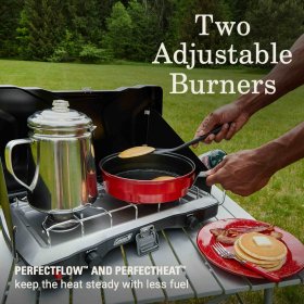 Coleman Triton+ Portable Gas Camping Stove, 2 Burners, Black