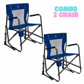 GCI Outdoor Freestyle Rocker Mesh Chair, Royal Blue, Adult Chair, Camping Chair, Outdoor 2 Pack