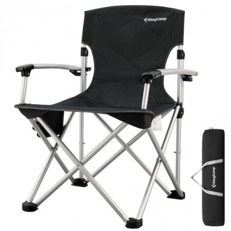 KingCamp Folding Camping Chairs Outdoor Portable Deluxe Folding Chair Aluminum Hard Armrest with Cup Holder Heavy Duty Supports 300 lbs