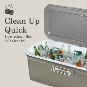 Coleman 316 Series 150QT Hard Chest Wheeled Cooler, Silver Ash