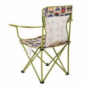 Ozark Trail Camp Chair, Green with Camping Patches, Adult