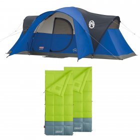 Coleman Montana 8 Person Tent & Kompact 30 Degree F Sleeping Bag (2 Pack)
