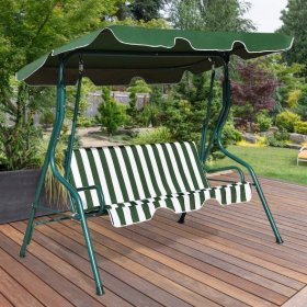 3 Seats Patio Canopy Swing-Green