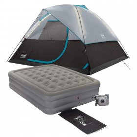 Coleman GuestRest 18" Queen Airbed, OneSource 4-Person LED Tent, & USB Pump