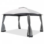 Costway 10x12 FT 2-Tier Patio Gazebo Canopy Netting Heavy-Duty Metal Easy-Setup Outdoor