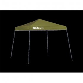 Quik Shade 167545DS SOLO50 9 x 9 ft. Slant Leg Canopy, Olive Cover Gray Frame