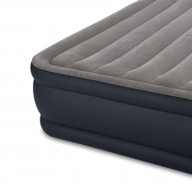 Intex Deluxe Pillow Rest Queen Raised Built-In Pump Fiber-Tech Airbed