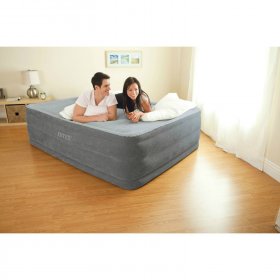 Intex Comfort Plush Elevated Dura-Beam Airbed with Built-in Electric Pump, Bed Height 22, Queen