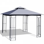 Costway 10' x 10' Patio Canopy Gazebo Outdoor 2-Tier Steel Tent Heavy-Duty L-Shaped