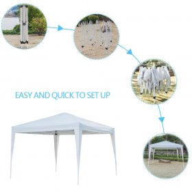 Ktaxon 10'x10'EZ Pop UP Wedding Party Tent Folding Gazebo Canopy W/ Sides & Carry Bag,White
