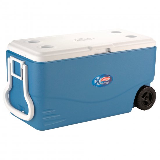 Coleman 100-Quart Xtreme 5-Day Heavy-Duty Cooler with Wheels, Blue