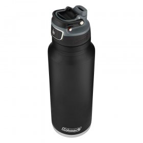 Coleman Autoseal FreeFlow Stainless Steel Insulated Water Bottle, 40 oz, Black