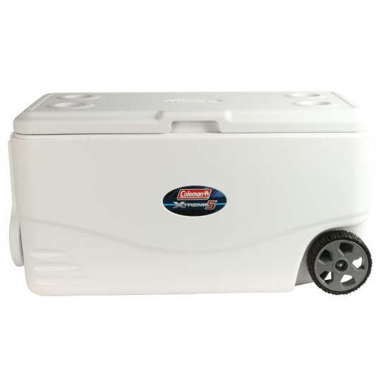 Coleman 100Qt Xtreme 5 Day Heavy Duty Wheeled Cooler, White